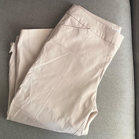 🤍CLEO🤍Beige/Cream Crop/ capris pants with jewel detail . Size Large. like new! - Picture 5 of 11
